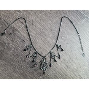 Vida Jewels Antique Style Festoon Rhinestone Statement Necklace Princess Style